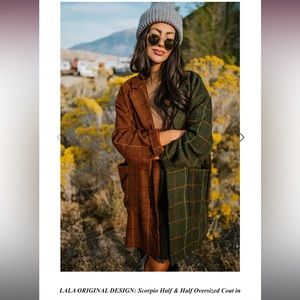 NWT Dressed in LALA Scorpio Half & Half Oversized Coat
